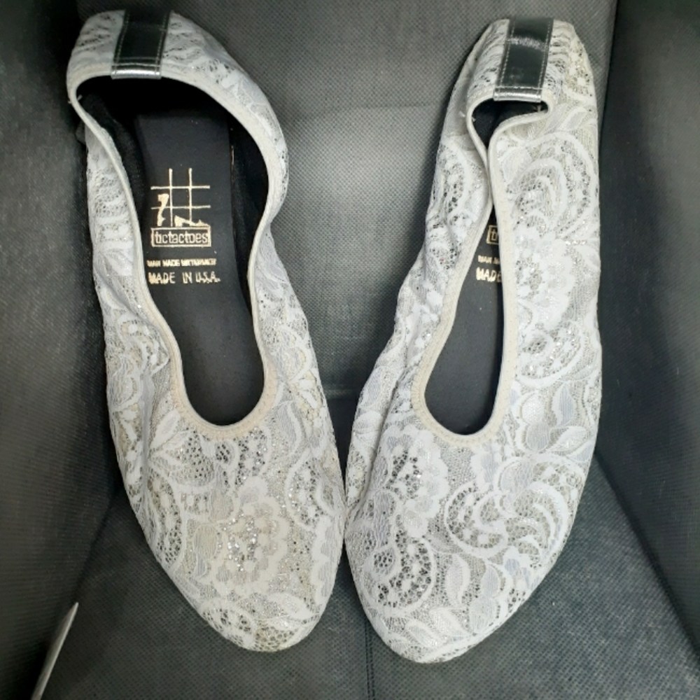 White LaceTic Toc Flats